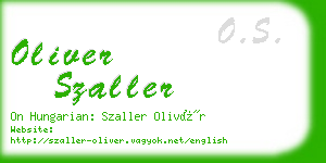 oliver szaller business card